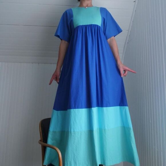 70s Klok Elisabeth + Jens colorblock maxi dress - Picture 1 of 8